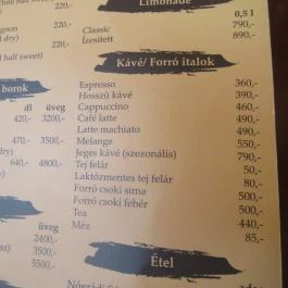 HaBár Budapest - Étlap/itallap