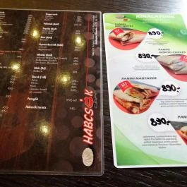 Habcsók Fagyizó Budapest - Étlap/itallap