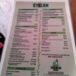 Halkakas Halbisztró - Dohány utca Budapest - Étlap/itallap