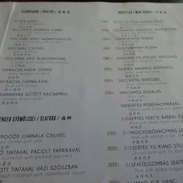 Hange Budapest - Étlap/itallap