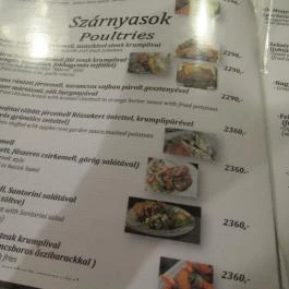 Hangulat Kisvendéglő Budapest - Étlap/itallap