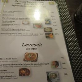 Hangulat Kisvendéglő Budapest - Étlap/itallap