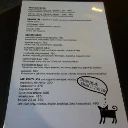 Három Tarka Macska - Pozsonyi út Budapest - Étlap/itallap