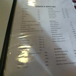 Hársfa Bisztró, Zalakaros - Étlap/itallap