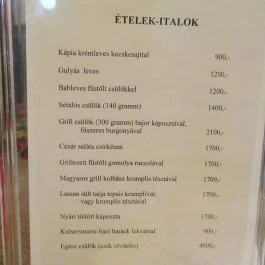 Haxen Piac - Belvárosi Piac Budapest - Étlap/itallap