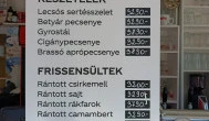 Hekkmester Budapest - Étlap/itallap