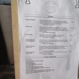 Helios Taverna, Budapest - Étlap/itallap