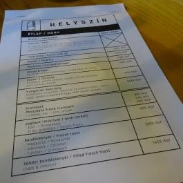 Helyszín Budapest - Étlap/itallap