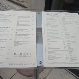 High Note SkyBar Budapest - Étlap/itallap