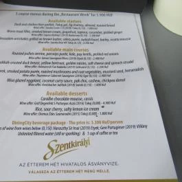 High Note SkyBar Budapest - Étlap/itallap