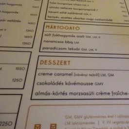 Hilda Budapest - Étlap/itallap