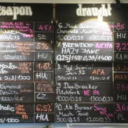 Hopaholic Pub Budapest - Étlap/itallap