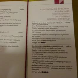 Hotel Hungaria City Center - Fiáker Étterem Budapest - Étlap/itallap