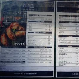 House Bar & Kitchen, Budapest - Étlap/itallap