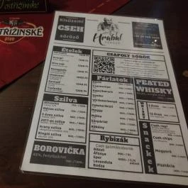 Hrabal Söröző Budapest - Étlap/itallap
