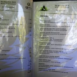 Hubertus-Hof Szálloda étterme Balatonfenyves - Étlap/itallap