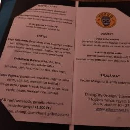 Hugo's Mexican Bar & Kitchen Budapest - Étlap/itallap