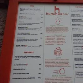 Hummusbar - Hollán Ernő utca Budapest - Étlap/itallap