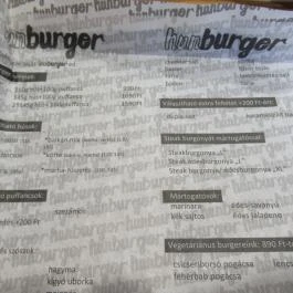 HUNburger Budapest - Étlap/itallap