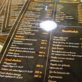 Hunyadi Gasztroműhely & BBQ Budapest - Étlap/itallap