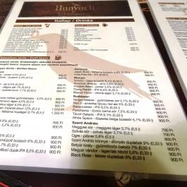 Hunyadi Lakásbisztró & Kézműves Söröző Budapest - Étlap/itallap