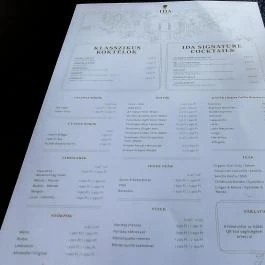 IDA Bistro Budapest - Étlap/itallap