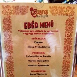 Iguana Bar & Grill, Budapest - Étlap/itallap