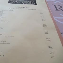 Il Giardino, Budapest - Étlap/itallap