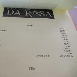 Il Giardino, Budapest - Étlap/itallap