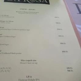 Il Giardino, Budapest - Étlap/itallap