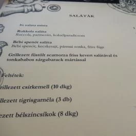 Il Giardino, Budapest - Étlap/itallap