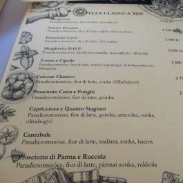 Il Giardino, Budapest - Étlap/itallap