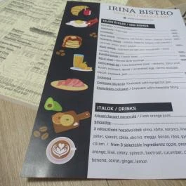 Irina Bistro Budapest - Étlap/itallap