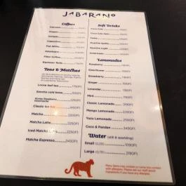 Jabarano Coffee Budapest - Étlap/itallap