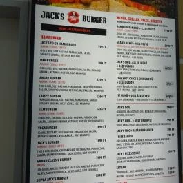 Jack's Burger Gács Budapest - Étlap/itallap