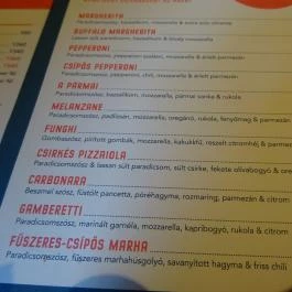 Jamie's Pizzeria - Gozsdu Udvar Budapest - Étlap/itallap