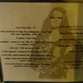 Janis' Pub, Budapest - Étlap/itallap
