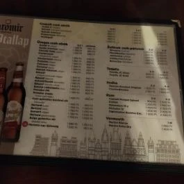 Jaromír '68 Cseh Söröző Budapest - Étlap/itallap