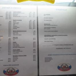 Jaromír '68 Cseh Söröző Budapest - Étlap/itallap