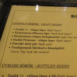 Jaromír a Templomhoz Budapest - Étlap/itallap