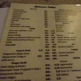 Jedermann Budapest - Étlap/itallap