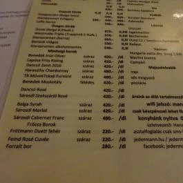 Jedermann Budapest - Étlap/itallap