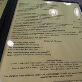 Jelenke, Budapest - Étlap/itallap