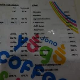 Jono Yogo Önkiszolgáló Frozen Yogurt Bár - WestEnd City Center, Budapest - Étlap/itallap