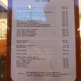 Kádár Étkezde Budapest - Étlap/itallap