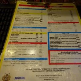 Kakas Presszó - Deák Ferenc tér, Budapest - Étlap/itallap