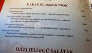 Kakas Étterem Budapest - Étlap/itallap