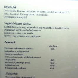Kakukk Vendéglő Budapest - Étlap/itallap