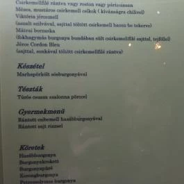 Kakukk Vendéglő Budapest - Étlap/itallap