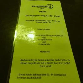 Kaltenberg Sörház & Étterem Budapest - Étlap/itallap